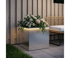Sodo vazonas su LED Sidabrinė 50 x 60 x 48 cm