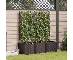 Sodo vazonas 3 pcs Ruda 120 x 40 x 143 cm Plastmasė