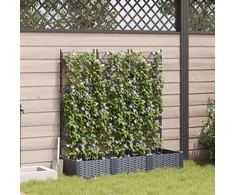 Sodo vazonas 3 pcs Pilka 120 x 40 x 125,5 cm Plastmasė