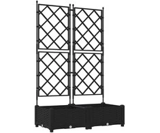 Sodo vazonas 2 pcs Juodas 80 x 40 x 125,5 cm Plastmasė