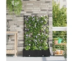 Sodo vazonas 2 pcs Juodas 80 x 40 x 125,5 cm Plastmasė
