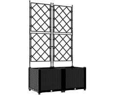 Sodo vazonas 2 vnt. Juoda 80 x 40 x 143 cm PP