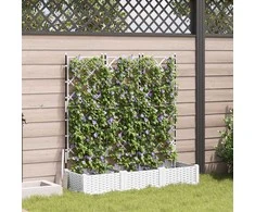 Sodo vazonas 3 pcs Baltas 120 x 40 x 125,5 cm Plastmasė