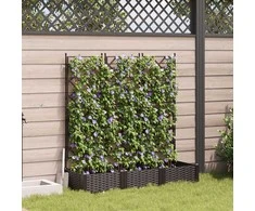 Sodo vazonas 3 pcs Ruda 120 x 40 x 125,5 cm Plastmasė