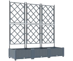 Sodo vazonas 3 vnt. Šviesiai pilka 120 x 40 x 125,5 cm PP