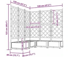 Sodo vazonas 5 pcs Šviesiai Pilka 120 x 120 x 125,5 cm