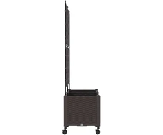 Sodo vazonas su treliu ir ratais 2 vnt. Ruda 80 x 40 x 149 cm