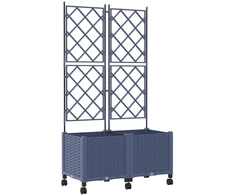 Sodo vazonas su treliu ir ratais 2 vnt. Pilka 80 x 40 x 149 cm