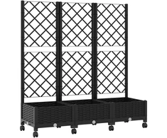 Sodo vazonas su treliu ir ratais Juoda 120 x 40 x 131,5 cm PP