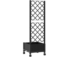 Sodo vazonas su treliu ir ratais Juoda 40 x 40 x 131,5 cm PP