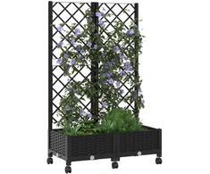 Sodo vazonas su treliu ir ratais Juoda 80 x 40 x 131,5 cm PP