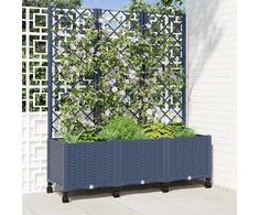Sodo vazonas su treliu ir ratais Mėlyna Pilka 120 x 40 x 146 cm