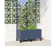 Sodo vazonas su treliu ir ratais Mėlyna Pilka 80 x 40 x 146 cm