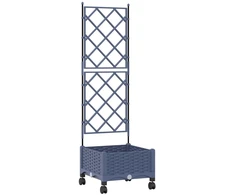 Sodo vazonas su treliu ir ratais Pilka 40 x 40 x 131,5 cm PP