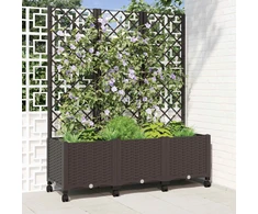 Sodo vazonas su treliu ir ratais Ruda 120 x 40 x 146 cm PP