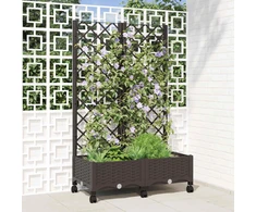 Sodo vazonas su treliu ir ratais Ruda 80 x 40 x 131,5 cm PP