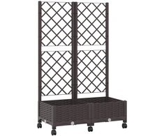 Sodo vazonas su treliu ir ratais Ruda 80 x 40 x 131,5 cm PP