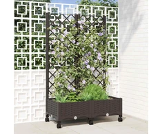 Sodo vazonas su treliu ir ratais Ruda 80 x 40 x 131,5 cm PP