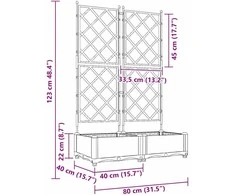 Sodo vazonas 2 vnt. Šviesiai pilka 80 x 40 x 125,5 cm PP