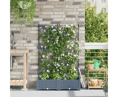 Sodo vazonas 2 pcs Šviesiai Pilka 80 x 40 x 125,5 cm Plastmasė