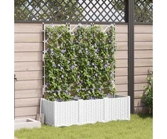 Sodo vazonas 3 pcs Baltas 120 x 40 x 143 cm Plastmasė