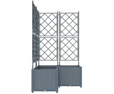 Sodo vazonas 3 pcs Šviesiai Pilka 80 x 80 x 143 cm Plastmasė