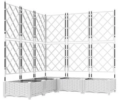 Sodo vazonas 5 pcs Baltas 120 x 120 x 125,5 cm Plastmasė