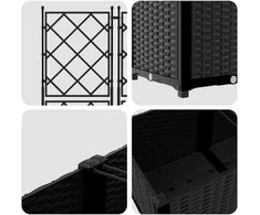 Sodo vazonas 5 pcs Juodas 120 x 120 x 143 cm Plastmasė