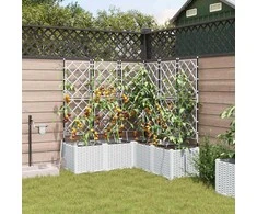 Sodo vazonas 5 pcs Baltas 120 x 120 x 142 cm Plastmasė