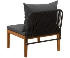 Sodo vidurinė sofa su pagalvėlėmis Natūrali