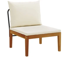 Sodo vidurinė sofa su pagalvėlėmis Natūrali