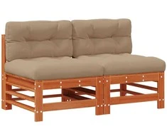 Sodo vidurinė sofa Tvirtas pušies medis Vaško Ruda