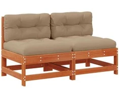 Sodo vidurinė sofa Pušies medienos masyvas Vaško ruda
