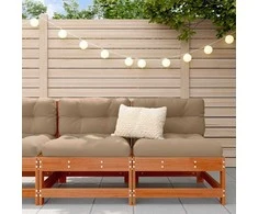 Sodo vidurinė sofa Pušies medienos masyvas Vaško ruda