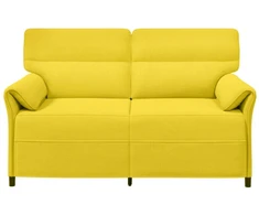Dvitaškė sofa 2 vietos Šviesi geltona 158 x 83 x 95 cm Audinys