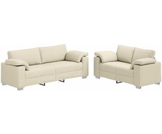 Sofa 2 pcs Smėlio 219 x 80 x 82 cm Lino mišinio audinys