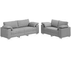 Sofa 2 pcs Debesų pilka 219 x 80 x 82 cm audinys