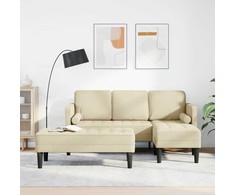 Sofa Sofos komplektas 2 vnt. Kreminė Poliesteris
