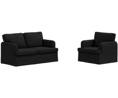 Sofa 2 pcs Juoda Metalas