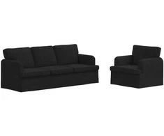 Sofa 2 pcs Juoda Metalas