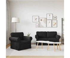 Sofa 2 pcs Juoda Metalas