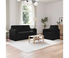 Sofa 2 pcs Juoda Metalas