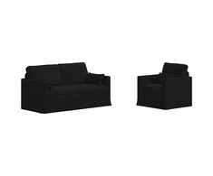 Sofa 2 pcs Juoda Metalas