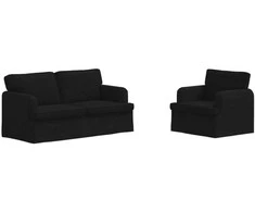 Sofa 2 pcs Juoda Metalas