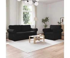 Sofa 2 pcs Juoda Metalas