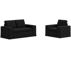 Sofa 2 pcs Juoda Metalas