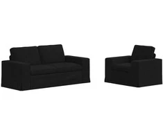 Sofa 2 pcs Juoda Metalas