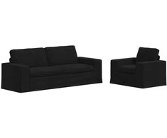 Sofa 2 pcs Juoda Metalas