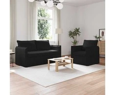 Sofa Sofos komplektas 2 pcs Juoda 156 x 82 x 85 cm Audinys