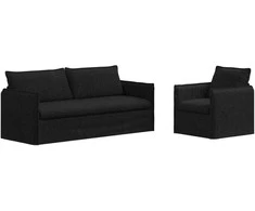 Sofa Sofos komplektas 2 pcs Juoda 196 x 82 x 85 cm Audinys
